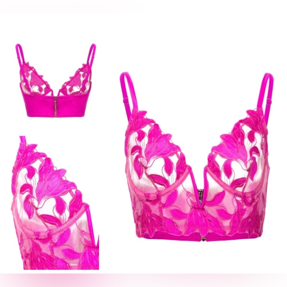 Fleur du Mal Lily Lace Longline Underwire Bra